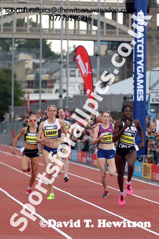 Christine Ohuruogu wins the 500 metres, Great North CityGames. Photo: David T. Hewitson/Sports for All Pics